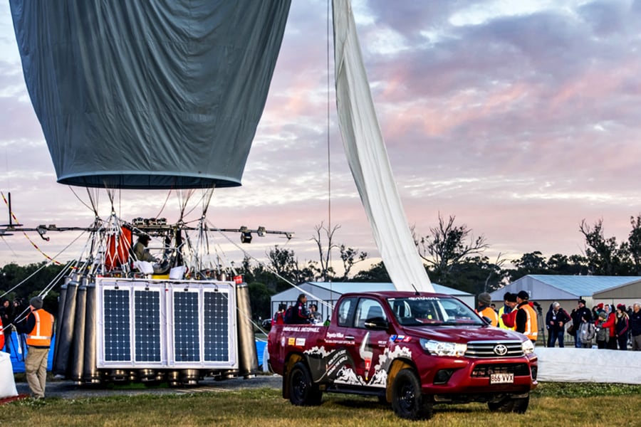 Toyota Hilux Supports Around-the-World Balloon Bid