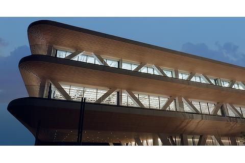 A building within Woven City that features the use of wood
