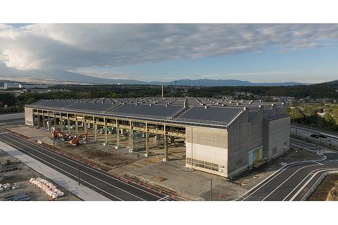 Photo of the Higashi-Fuji Plant building while under renovation