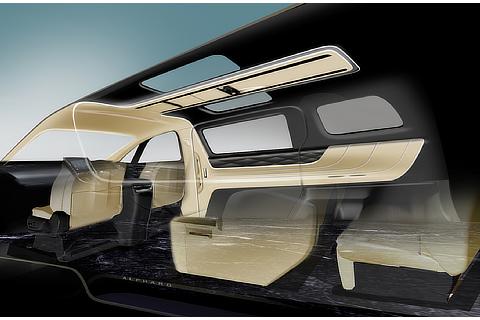 Alphard, Vellfire Mid Stage Rear Quarter View Sketch