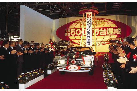 Achieving a cumulative total of 50,000,000 production units (1986)