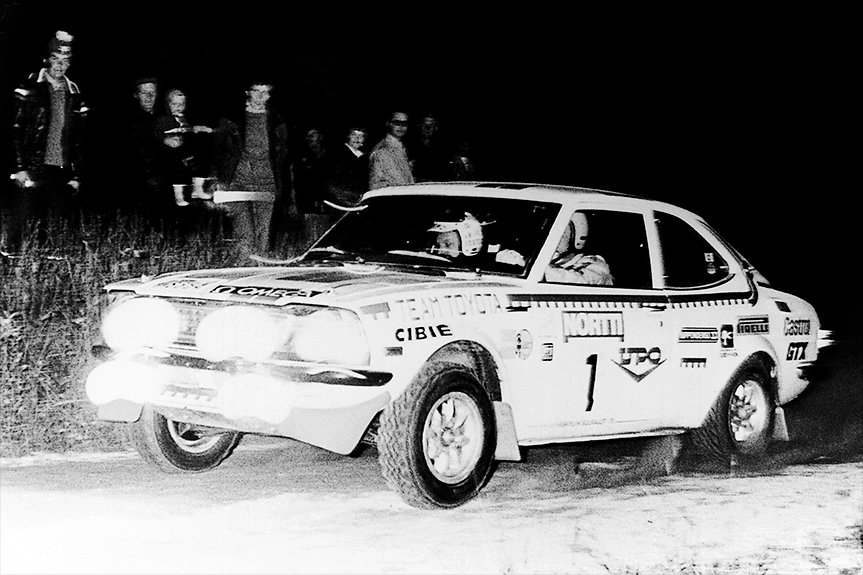 The Corolla touring car racing in the 1,000 Lakes Rally