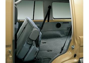 Land Cruiser 70 van rear bench seats in stowed position (Japan commemorative re-release)