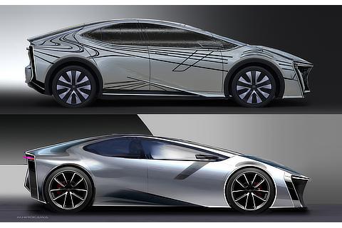 Prius Refined Side Sketch & Evaluation Model (1:1 Styrofoam Model)