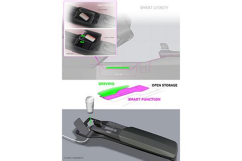 Prius Center Console Storage Idea Sketch