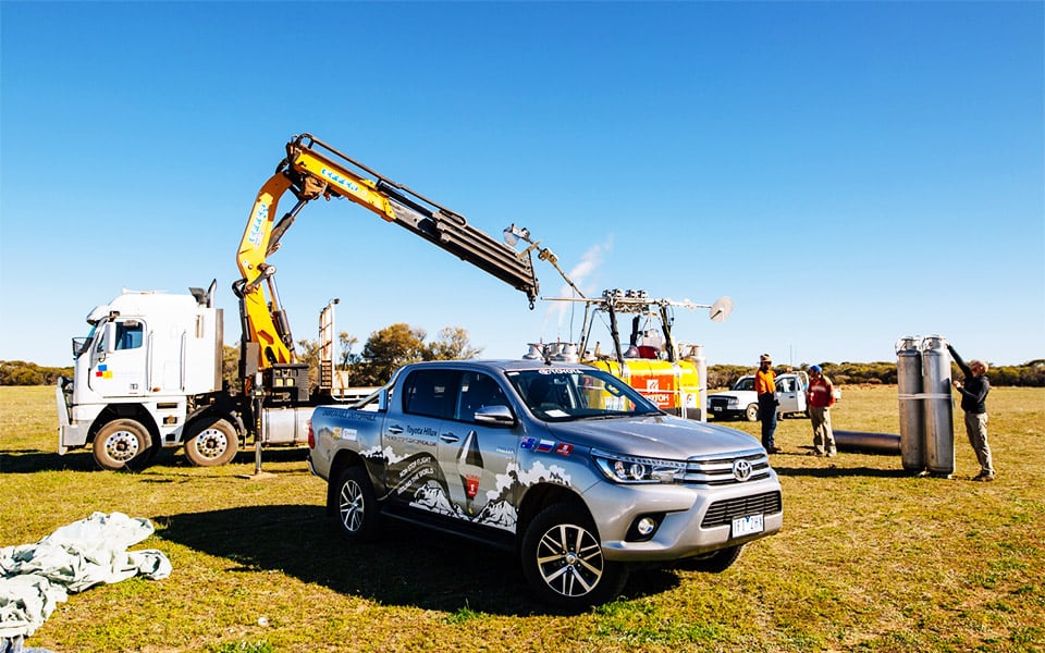 Toyota Hilux Supports Around-the-World Balloon Bid